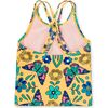 Cross Back Tankini Top, Butterfly Tile - Two Pieces - 2