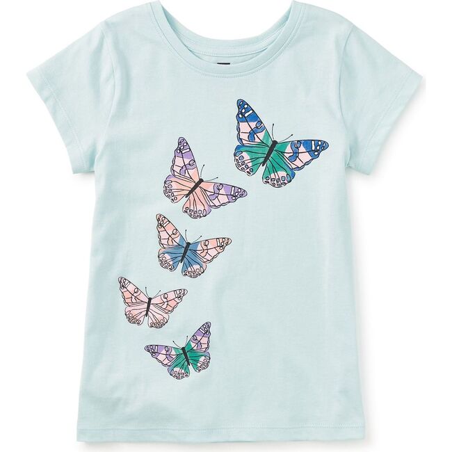 Butterfly Flurry Graphic Tee, Blue Glow