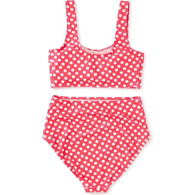 Adult Two-Piece Swimsuit, Polka Dots in Red