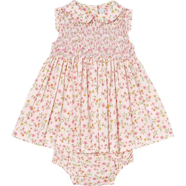 Hand-Smocked Baby Dress Lottie, Pink, Floral