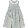Hand-Smocked Girls Dress Catalina, Baby Blue, Floral - Dresses - 1 - thumbnail