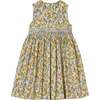 Hand-Smocked Girls Dress Caroline, Yellow Floral - Dresses - 1 - thumbnail