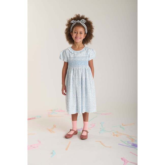 Hand-Smocked Girls Dress Charlotte, White