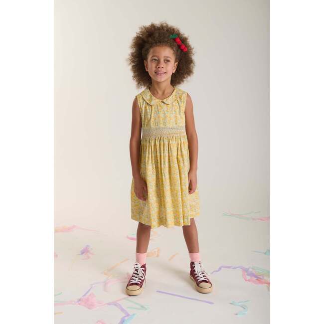 Hand-Smocked Girls Dress Fernanda, Yellow
