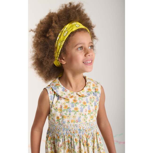 Hand-Smocked Girls Dress Caroline, Yellow Floral - Dresses - 3