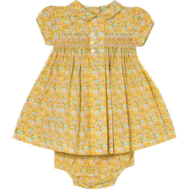 Hand-Smocked Baby Dress Franca, Yellow