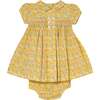 Hand-Smocked Baby Dress Franca, Yellow - Dresses - 1 - thumbnail
