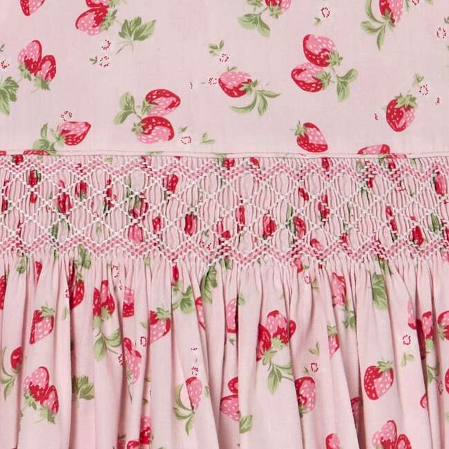Hand-Smocked Girls Dress Fayla, Strawberry Print - Dresses - 3