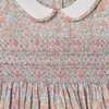 Hand-Smocked Girls Dress Fiona, Peach, Floral - Dresses - 3 - thumbnail