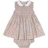 Hand-Smocked Baby Dress Flora, Peach, Floral - Dresses - 1 - thumbnail