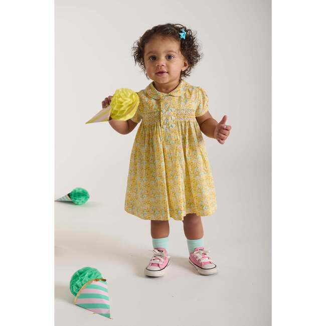 Hand-Smocked Baby Dress Franca, Yellow
