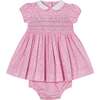 Hand-Smocked Baby Dress Erica, Pink - Dresses - 1 - thumbnail