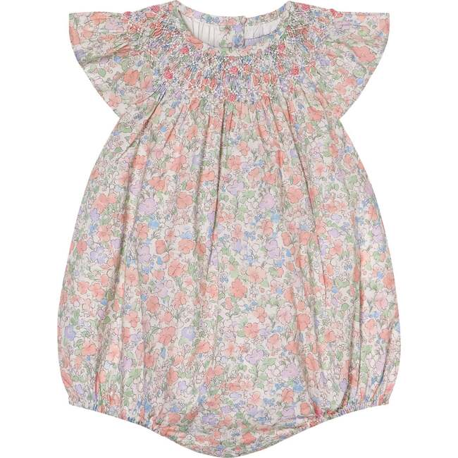 Hand-Smocked Babay Romper Delphine, Floral
