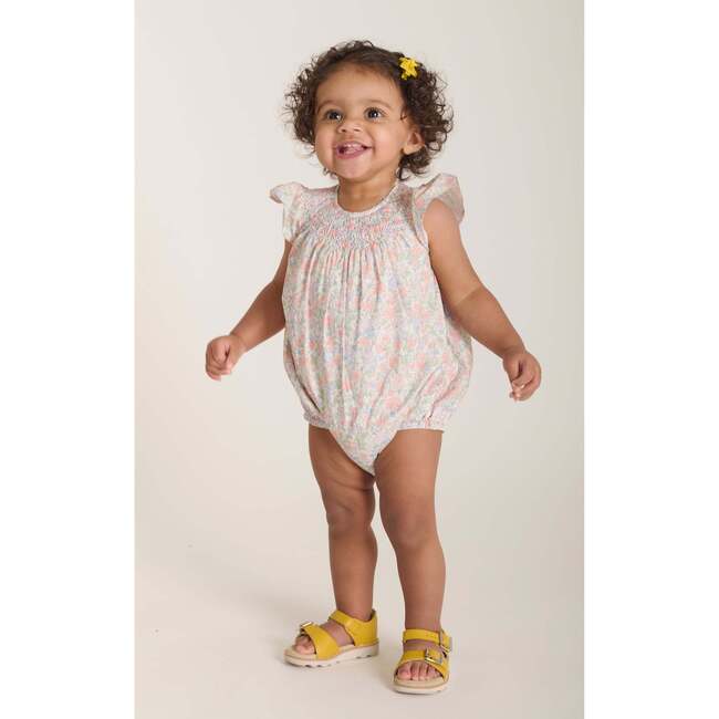Hand-Smocked Babay Romper Delphine, Floral