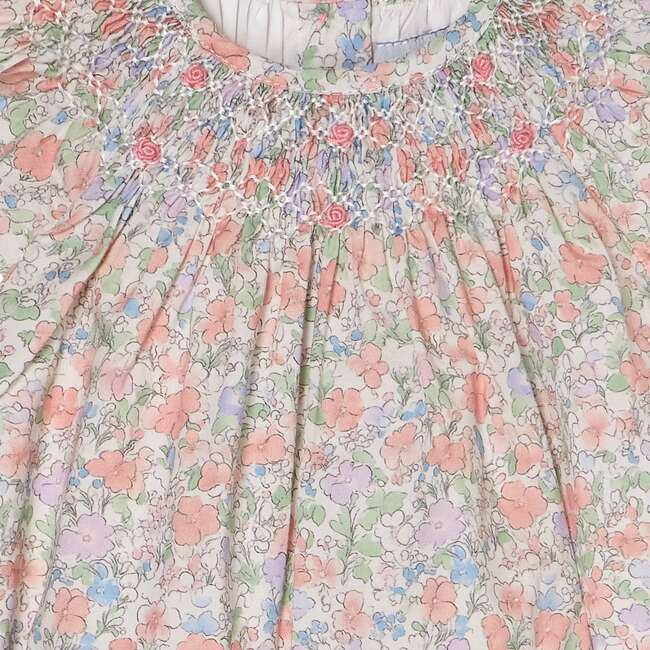 Hand-Smocked Babay Romper Delphine, Floral - Rompers - 3