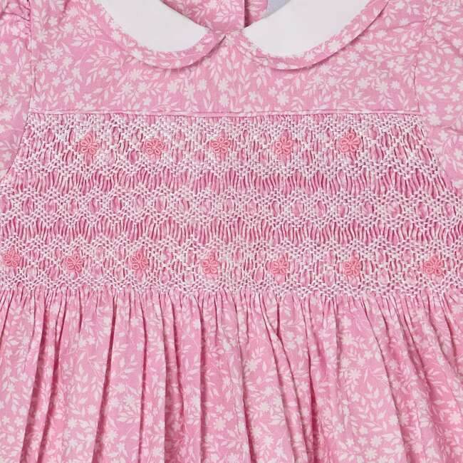 Hand-Smocked Baby Dress Erica, Pink - Dresses - 4