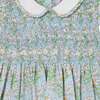 Hand-Smocked Baby Dress Calista, Baby Blue, Floral - Dresses - 4 - thumbnail
