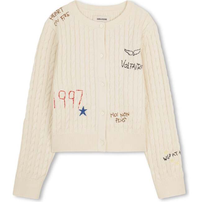 ZADIG & VOLTAIRE Embroidered Soft Cardigan - Off White