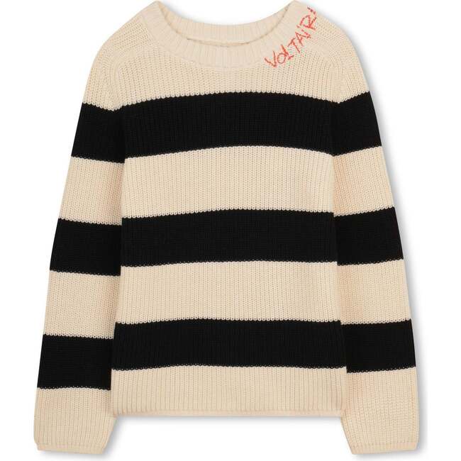 ZADIG & VOLTAIRE Striped Pullover - Off White / Black