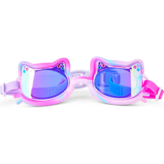 Tie-Dye Tabby Kids’ Swim Goggles, Purrberry Bliss