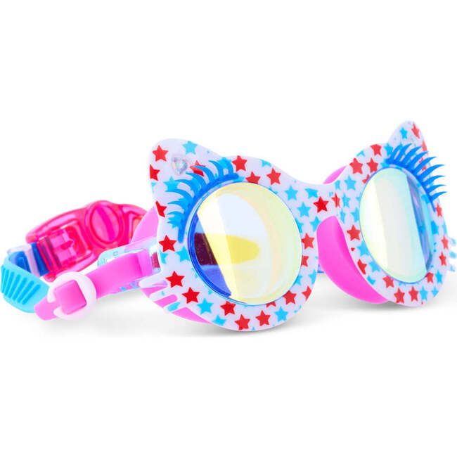 Savvy Cat Special Edition Kids' Swim Goggles, Purrfectly Patriotic
