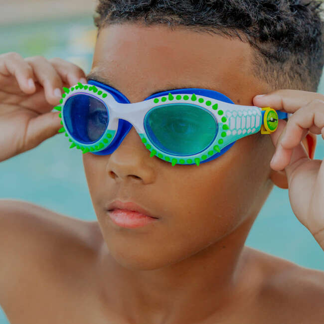 Jurassic Dive Kids’ Swim Goggles, Seafoam Spike