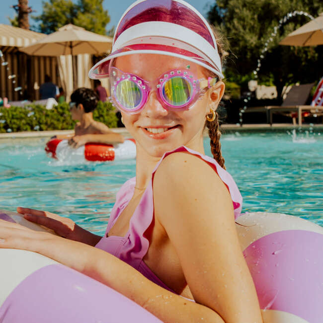 Frosted Feline Kids’ Swim Goggles, Purrfect Purple