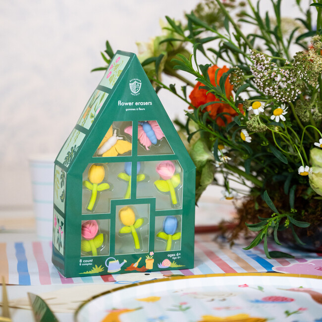Spring Flowers & Butterflies Eraser Set