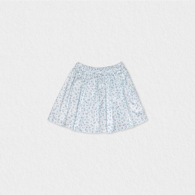 Philo Girl Skirt , Flowery Aqua Blue