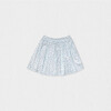 Philo Girl Skirt , Flowery Aqua Blue - Skirts - 1 - thumbnail