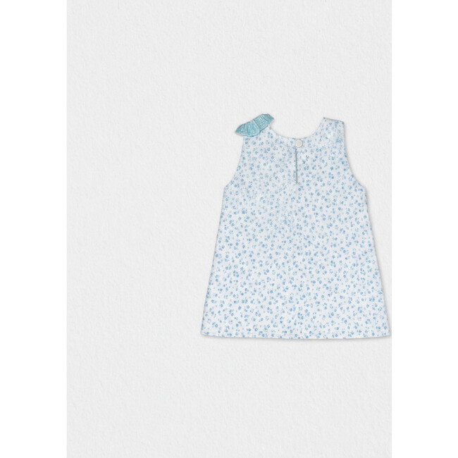 Fleur Girl Blouse Sleeveless, Flowery Aqua Blue