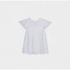 Flora Girl Dress , White Flower Embroidery - Dresses - 1 - thumbnail