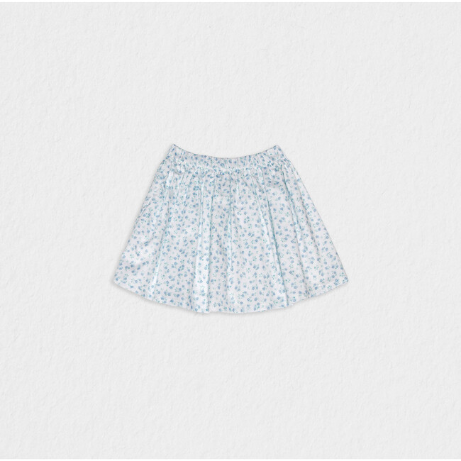 Philo Girl Skirt , Flowery Aqua Blue