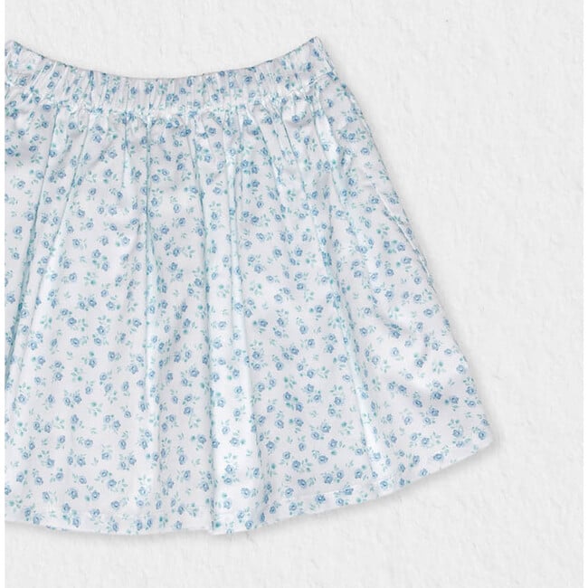 Philo Baby Skirt, Flowery Aqua Blue - Skirts - 3