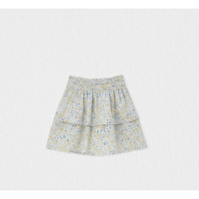 Fiona Girl Skirt , Yellow Blue Flowery