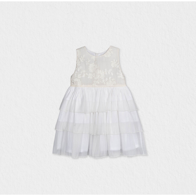 Flavie Girl Dress , Off-White Organza