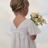 Flora Girl Dress , Gold Flower Embroidery - Dresses - 4 - thumbnail