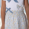 Fiona Girl Skirt , Yellow Blue Flowery - Skirts - 2