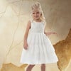 Flavie Girl Dress , Off-White Organza - Dresses - 3 - thumbnail