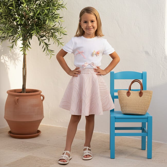 Felicia Girl Skirt , Pink Wavy Glitter - Skirts - 3