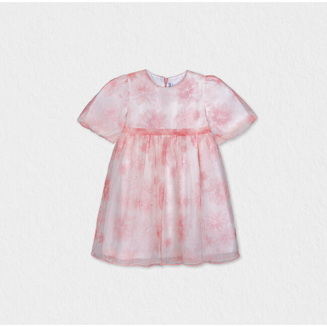 Esperanza Baby Dress Short sleeve, Pink Flower Organza