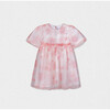 Esperanza Baby Dress Short sleeve, Pink Flower Organza - Dresses - 1 - thumbnail