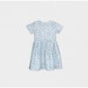 Eryna Girl Dress Short Sleeve, Aqua Flower - Dresses - 1 - thumbnail