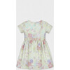 Eryna Girl Dress Short Sleeve, Pistachio Violet Flower - Dresses - 2