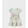 Eryna Baby Dress Short Sleeve, Pistachio Violet Flower - Dresses - 1 - thumbnail