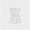 Eryna Girl Dress Short Sleeve, White Grape Embroidery - Dresses - 1 - thumbnail