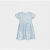 Eryna Baby Dress Short Sleeve, Aqua Flower - Dresses - 1 - thumbnail