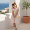 Eugenie Girl Dress Sleeveless, Yellow Pink Lagoon - Dresses - 3