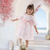 Esperanza Baby Dress Short sleeve, Pink Flower Organza - Dresses - 3