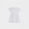 Eryna Girl Dress Short Sleeve, White Grape Embroidery - Dresses - 2 - thumbnail